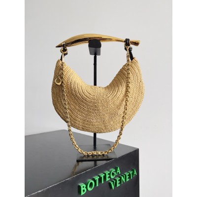 Bottega Veneta Sardine Small Bag with Chain in Natural Raffia LDBS244183