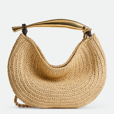 Bottega Veneta Sardine Small Bag with Chain in Natural Raffia LDBS244183