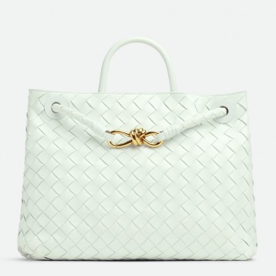 Bottega Veneta Small Andiamo Bag In Glacier Intrecciato Lambskin LDBS244186