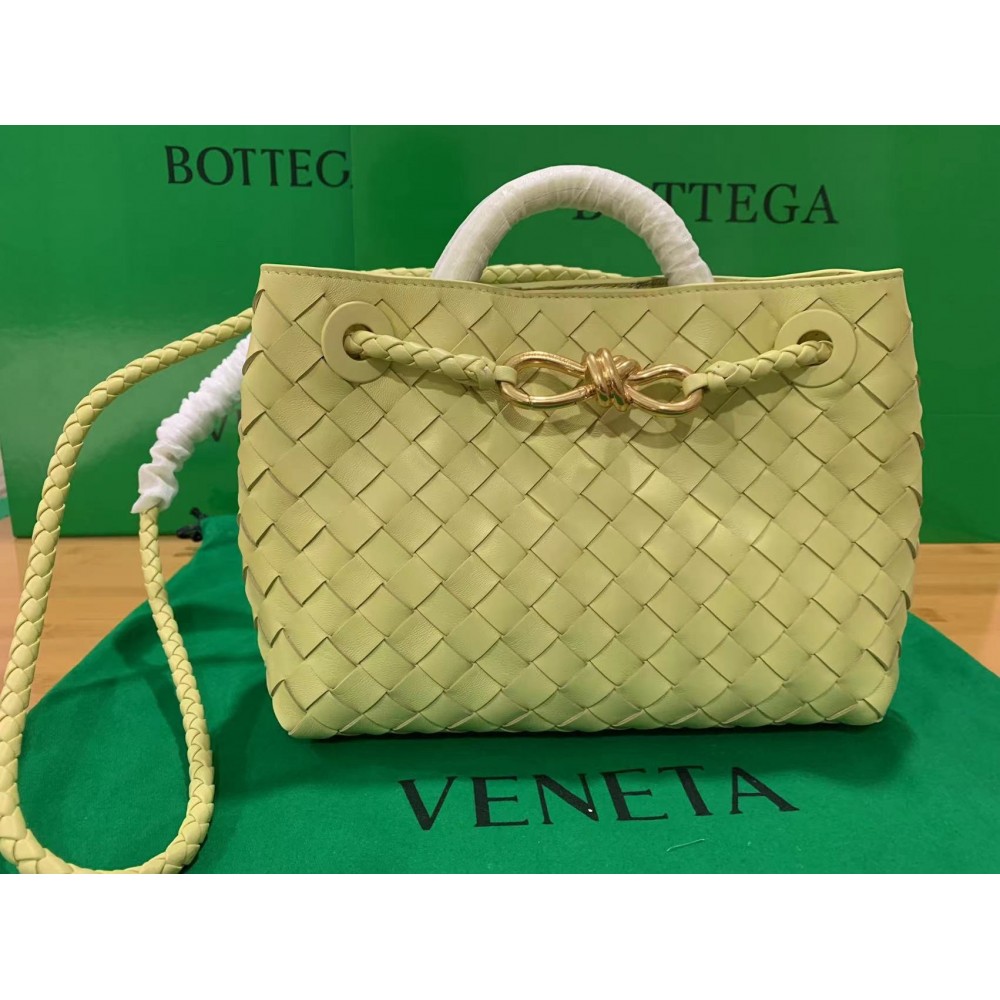 Bottega Veneta Small Andiamo Bag In Ice Cream Intrecciato Lambskin LDBS244187