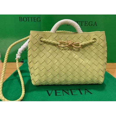 Bottega Veneta Small Andiamo Bag In Ice Cream Intrecciato Lambskin LDBS244187