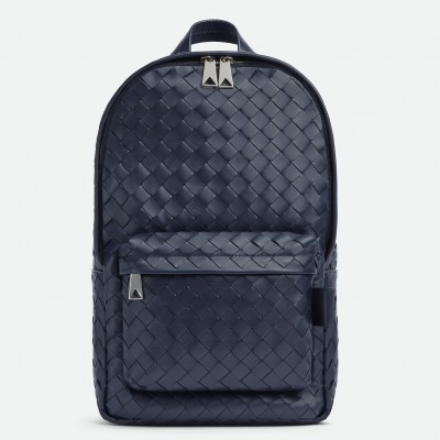 Bottega Veneta Small Backpack In Dark Blue Intrecciato Calfskin LDBS244191