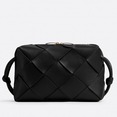 Bottega Veneta Small Cassette Camera Bag In Black Lambskin LDBS244197