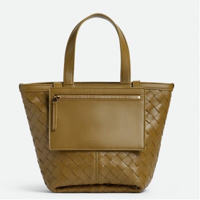 Bottega Veneta Small Flip Flap Bag in Acorn Intrecciato Lambskin LDBS244200