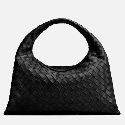 Bottega Veneta Small Hop Bag in Black Intrecciato Calfskin LDBS244202