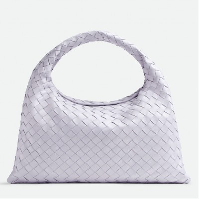 Bottega Veneta Small Hop Bag in Oyster Intrecciato Calfskin LDBS244203