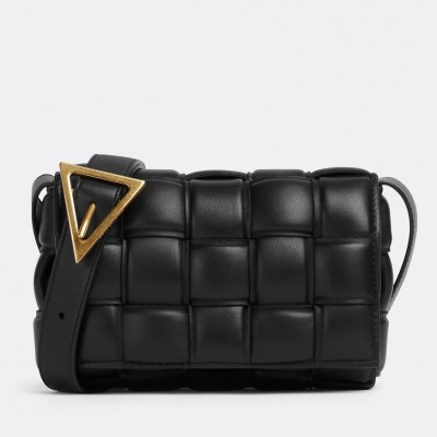 Bottega Veneta Small Padded Cassette Bag In Black Lambskin LDBS244215