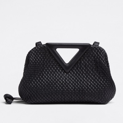 Bottega Veneta Small Point Bag In Black Quilted Leather LDBS244219