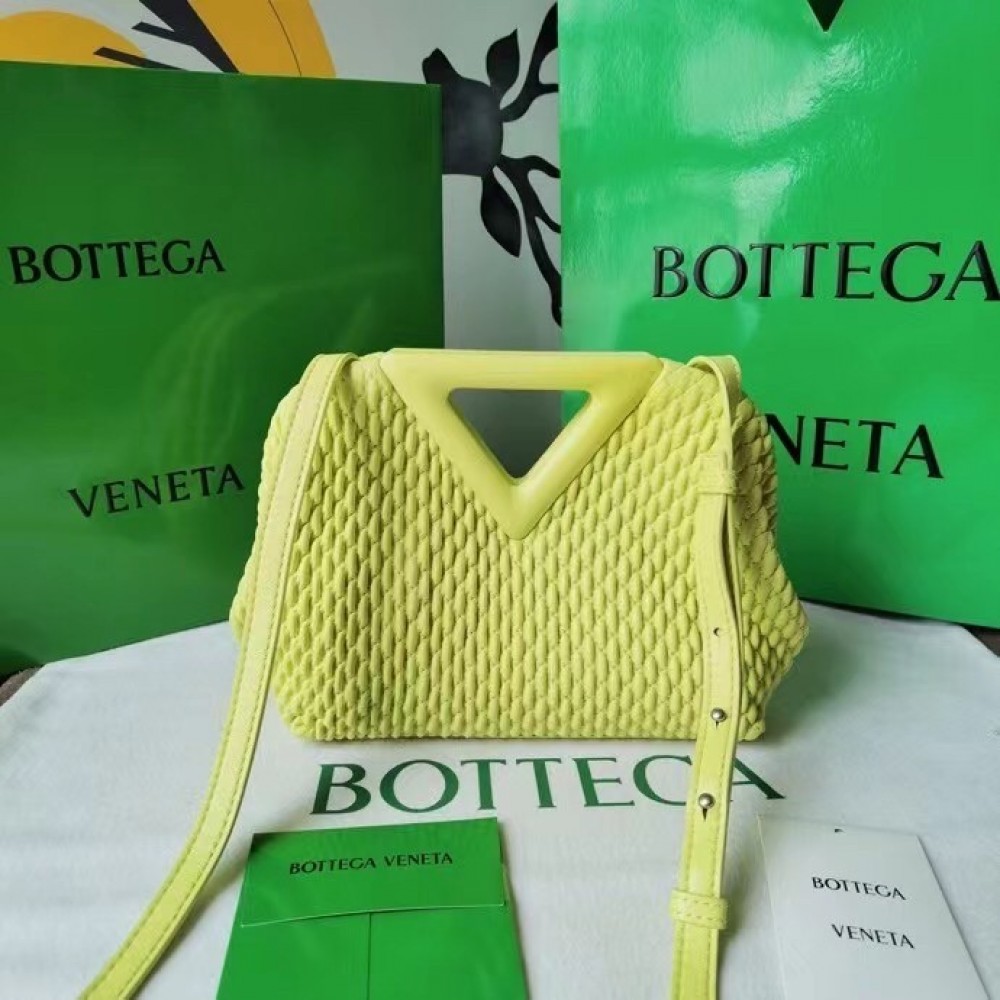 Bottega Veneta Small Point Bag In Seagrass Quilted Leather LDBS244221