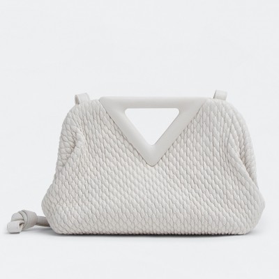 Bottega Veneta Small Point Bag In White Quilted Leather LDBS244222