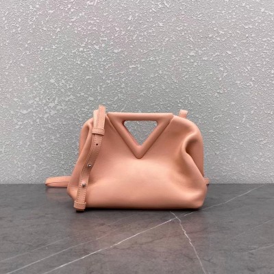 Bottega Veneta Small Point Top Handle Bag In Peachy Leather LDBS244227