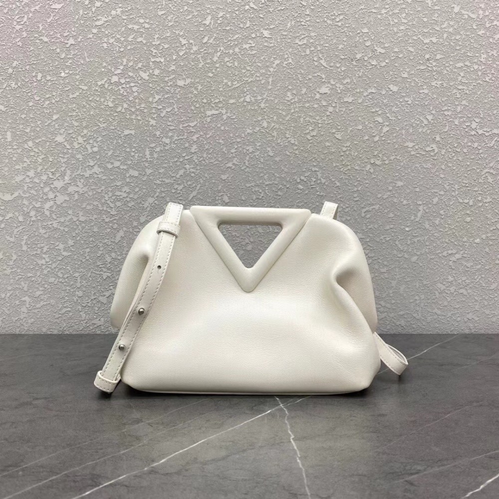 Bottega Veneta Small Point Top Handle Bag In White Leather LDBS244229