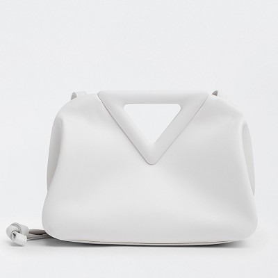 Bottega Veneta Small Point Top Handle Bag In White Leather LDBS244229