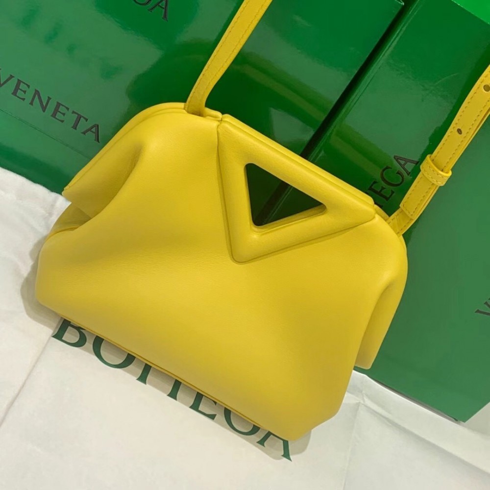 Bottega Veneta Small Point Top Handle Bag In Yellow Leather LDBS244230