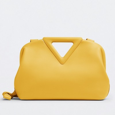 Bottega Veneta Small Point Top Handle Bag In Yellow Leather LDBS244230