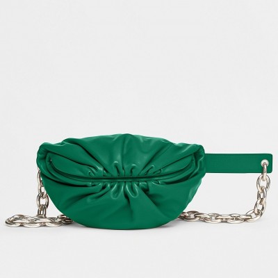 Bottega Veneta The Belt Chain Pouch In Green Nappa Leather LDBS244234