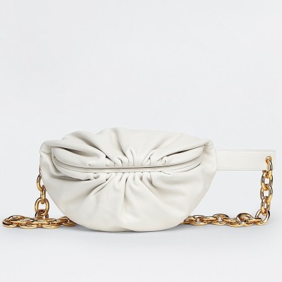 Bottega Veneta The Belt Chain Pouch In White Nappa Leather LDBS244235