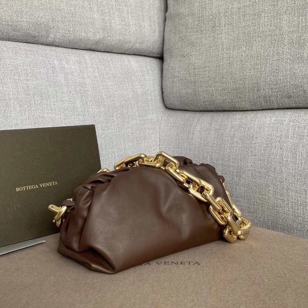 Bottega Veneta The Chain Pouch In Fondente Calfskin LDBS244242