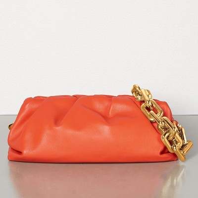 Bottega Veneta The Chain Pouch In Orange Calfskin LDBS244247