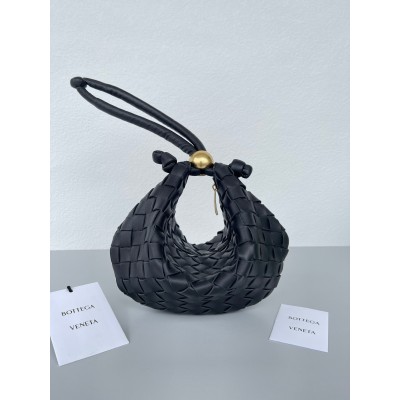 Bottega Veneta Turn Bag In Black Intrecciato Lambskin LDBS244276