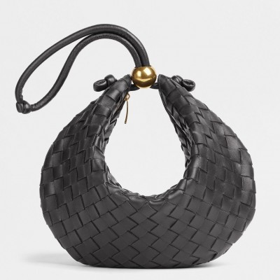 Bottega Veneta Turn Bag In Black Intrecciato Lambskin LDBS244276