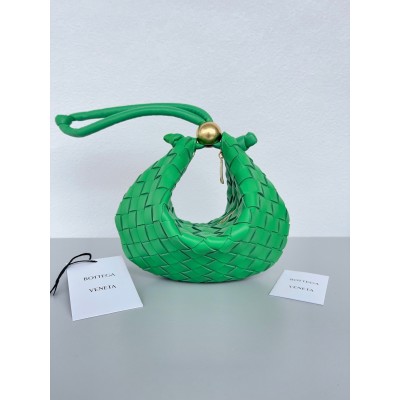 Bottega Veneta Turn Bag In Green Intrecciato Lambskin LDBS244277