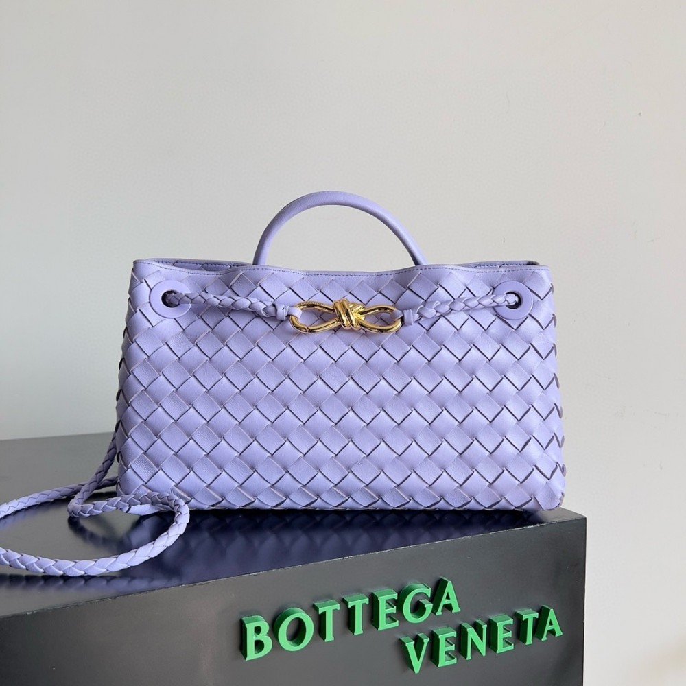 Bottega Veneta Andiamo Small East/West Bag in Lilas Intrecciato Lambskin