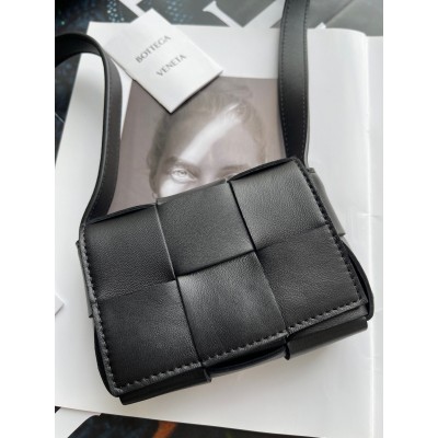 Bottega Veneta Candy Cassette Bag In Black Lambskin