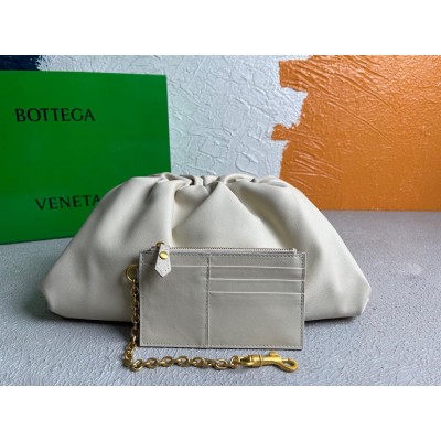 Bottega Veneta Large Pouch Clutch Bag In White Calfskin