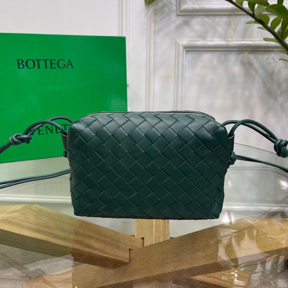 Bottega Veneta Loop Small Bag In Raintree Intrecciato Lambskin