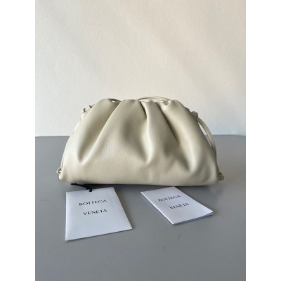 Bottega Veneta Mini Pouch with Strap in Ivory Calfskin