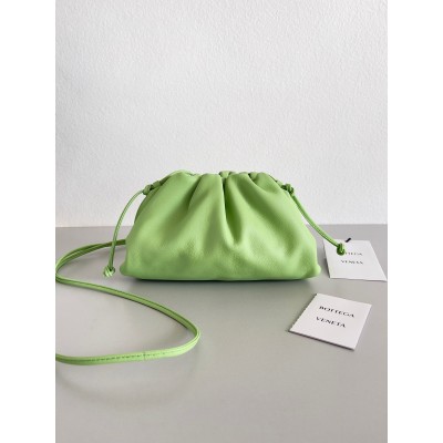 Bottega Veneta Mini Pouch with Strap in Pistachio Calfskin