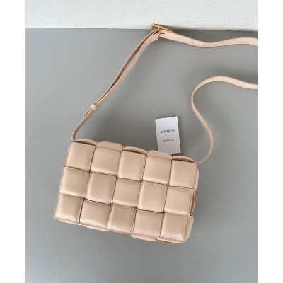 Bottega Veneta Padded Cassette Bag In Melon Intrecciato Lambskin