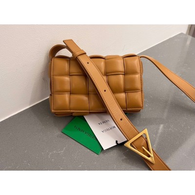 Bottega Veneta Small Padded Cassette Bag In Camel Lambskin