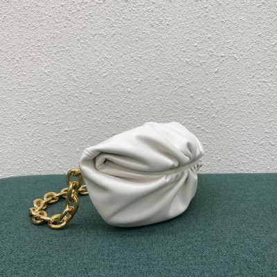 Bottega Veneta The Belt Chain Pouch In White Nappa Leather