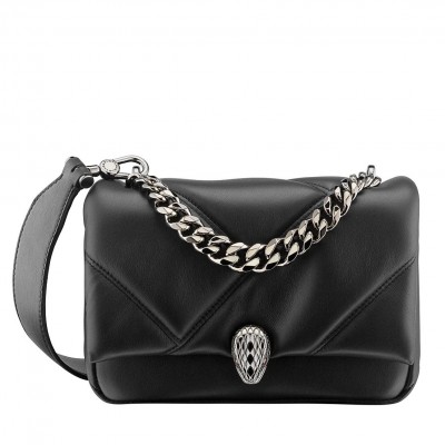 Bvlgari Serpenti Cabochon Mini Bag In Black Calfskin LDBS243411