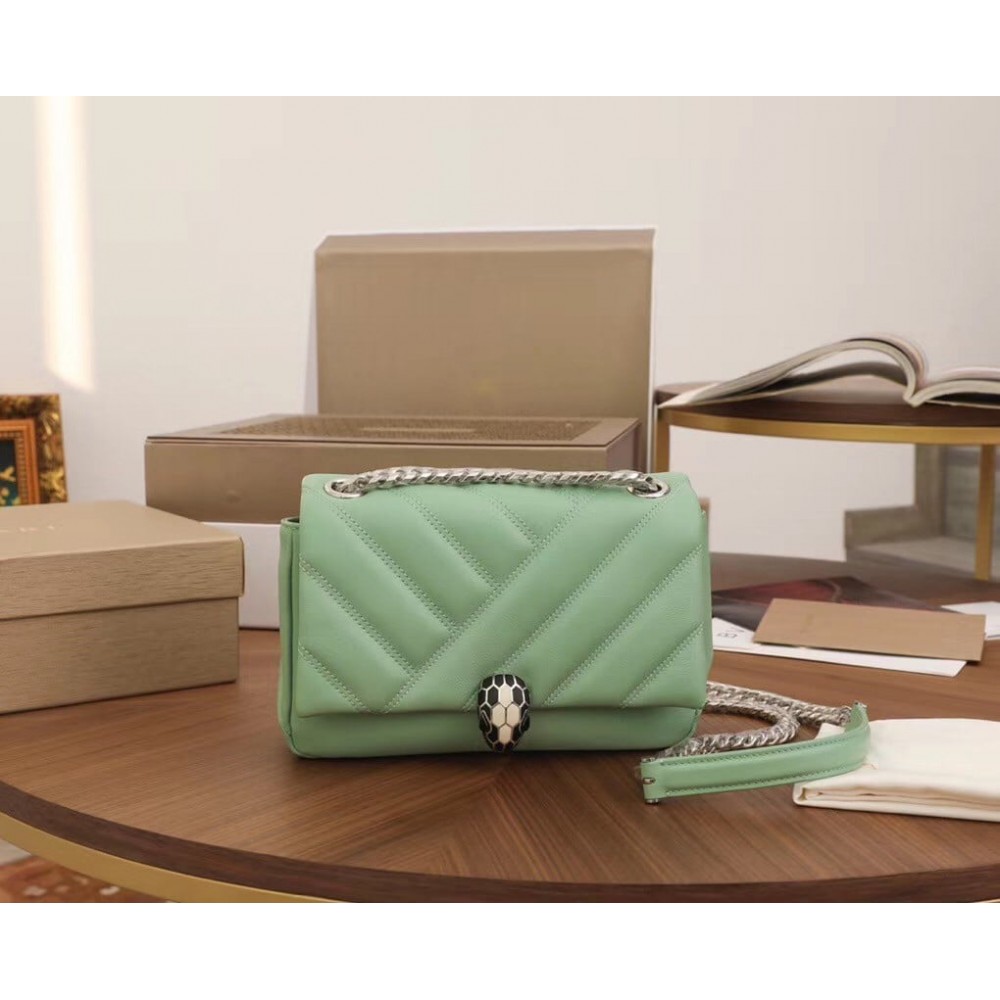 Bvlgari Serpenti Cabochon Small Bag In Mint Lambskin LDBS243425