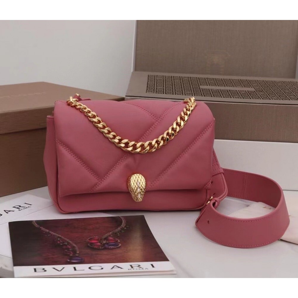 Bvlgari Serpenti Cabochon Small Bag In Pink Leather LDBS243430