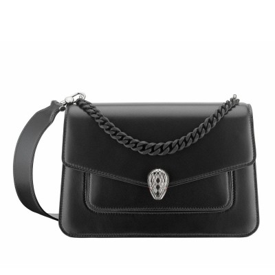 Bvlgari Serpenti Forever Medium Crossbody Bag with Chain Noir LDBS243401