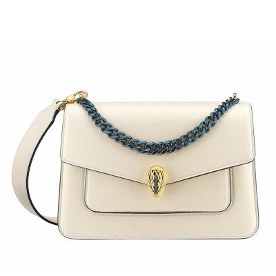 Bvlgari Serpenti Forever Medium Crossbody Bag with Chain White LDBS243408