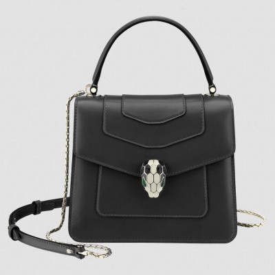 Bvlgari Serpenti Forever Small Bag In Black Calfskin LDBS243432