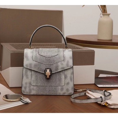 Bvlgari Serpenti Forever Small Bag In Gray Karung Leather LDBS243433