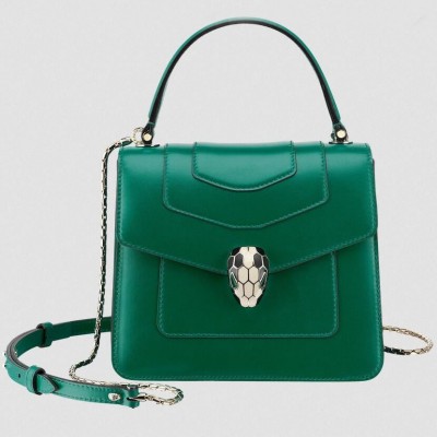 Bvlgari Serpenti Forever Small Bag In Green Calfskin LDBS243437