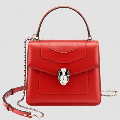 Bvlgari Serpenti Forever Small Bag In Red Calfskin LDBS243454