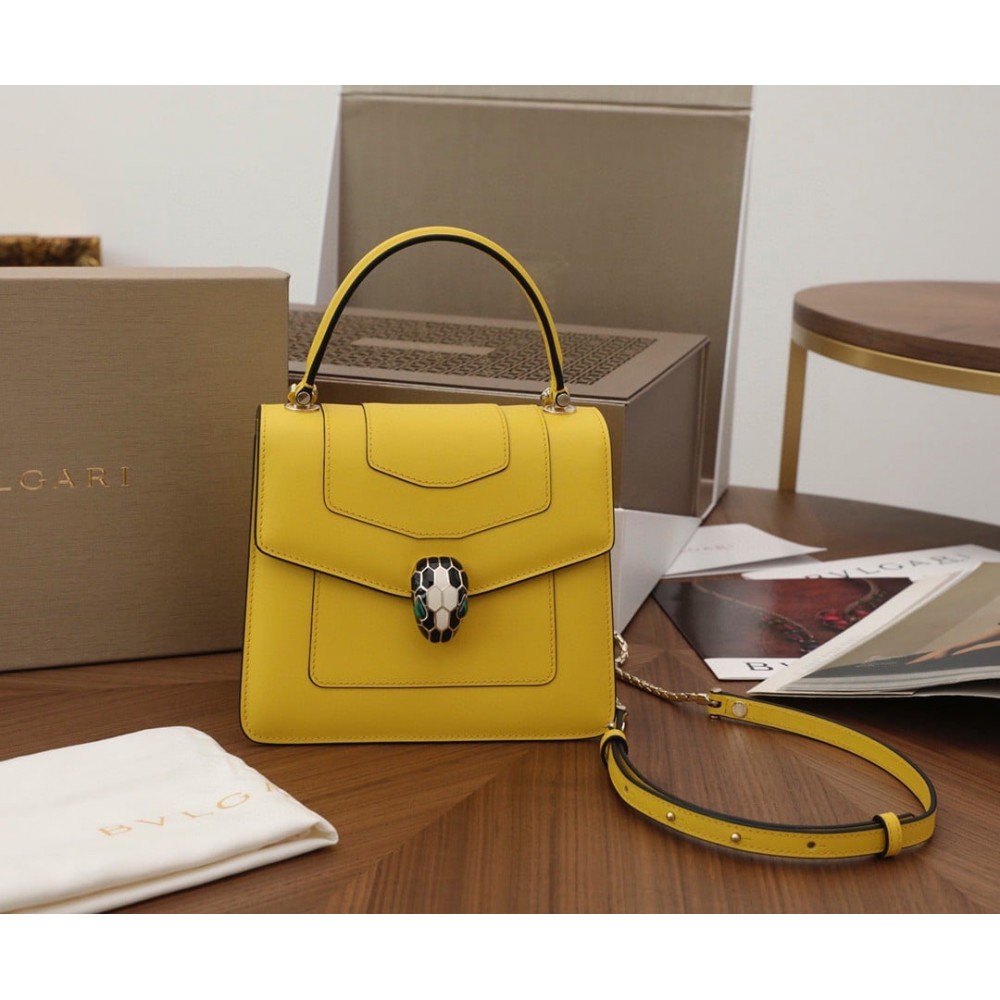 Bvlgari Serpenti Forever Small Bag in Yellow Calfskin LDBS243464