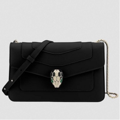 Bvlgari Serpenti Forever Small Cross-body Bag In Black Calfskin LDBS243436