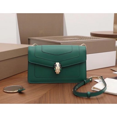 Bvlgari Serpenti Forever Small Cross-body Bag In Green Calfskin LDBS243451