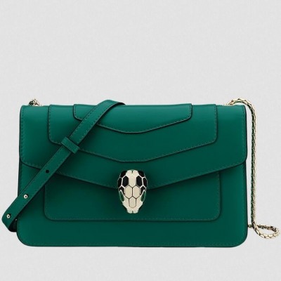 Bvlgari Serpenti Forever Small Cross-body Bag In Green Calfskin LDBS243451