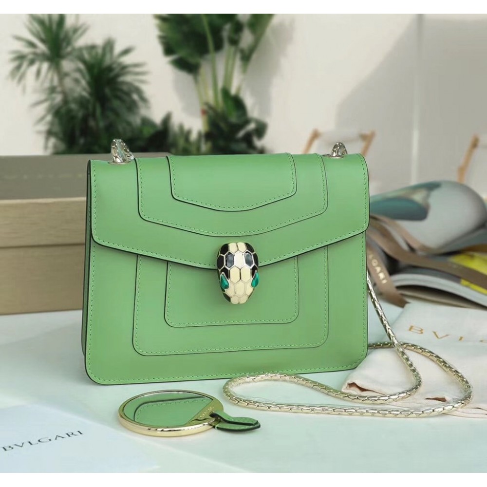 Bvlgari Serpenti Forever Small Crossbody Bag In Mint Leather LDBS243471