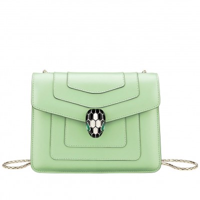 Bvlgari Serpenti Forever Small Crossbody Bag In Mint Leather LDBS243471